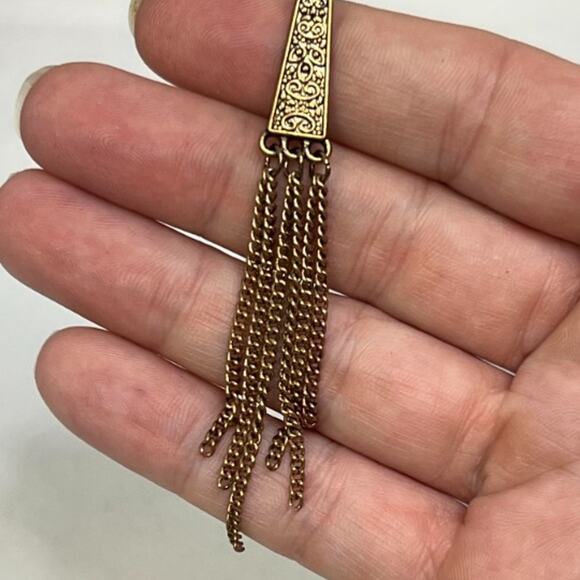 Forever 21 Antique Gold Charms Necklace With Tassel & Charms! - Picture 5 of 7